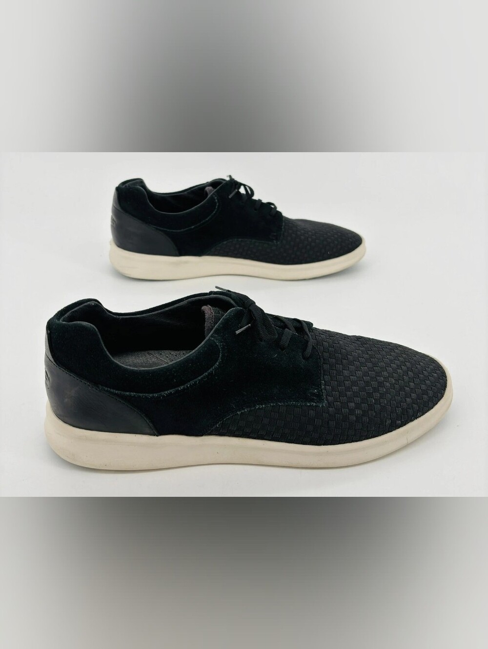 UGG Hepner Men’s 12 Black Suede Woven Lace Up Oxford Casual Shoes